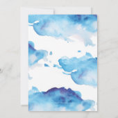 ブライダルシャワーの招待状|の青い水彩画 招待状 (裏面)