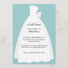 ブライダルシャワーの招待状{ティール（緑がかった色）の青} 招待状