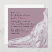 ブライダルシャワーの招待状: ピンクの服 招待状 (正面/裏面)