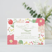 ブライダルシャワーの招待状-庭、花柄、春 招待状 (スタンド正面)