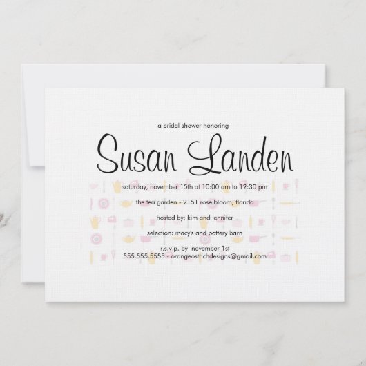 ブライダルシャワーの招待状 招待状 (裏面)