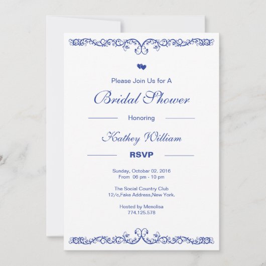 ブライダルシャワーの招待状 招待状 (正面)