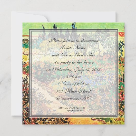 ブライダルシャワーの招待状 招待状 (正面)