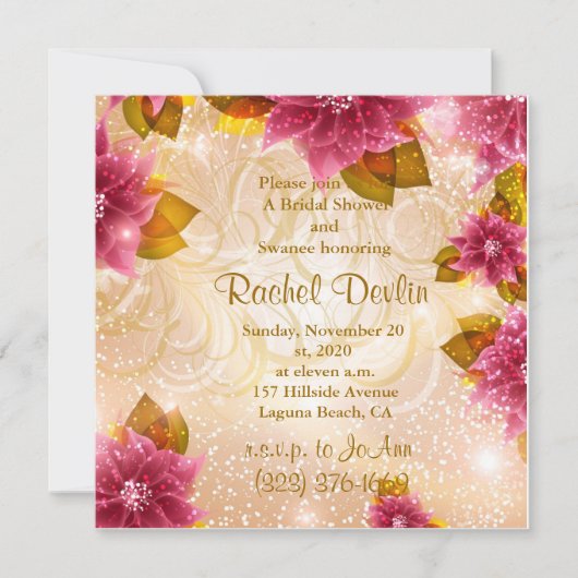 ブライダルシャワーの招待状 招待状 (正面)