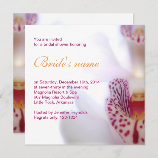 ブライダルシャワーの招待状 招待状 (正面/裏面)