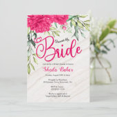 ブライダルシャワーの招待状-明るいピンクの花柄 招待状 (スタンド正面)