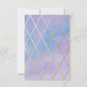 ブライダルシャワーの招待状-水彩画、紫色の金ゴールド 招待状 (裏面)