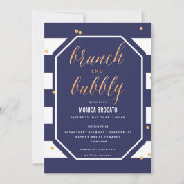 ブライダルシャワーの招待状-海軍アネモネの花 招待状