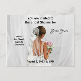 ブライダルシャワーの招待状。編集可能な文字とイメージ ポストカード