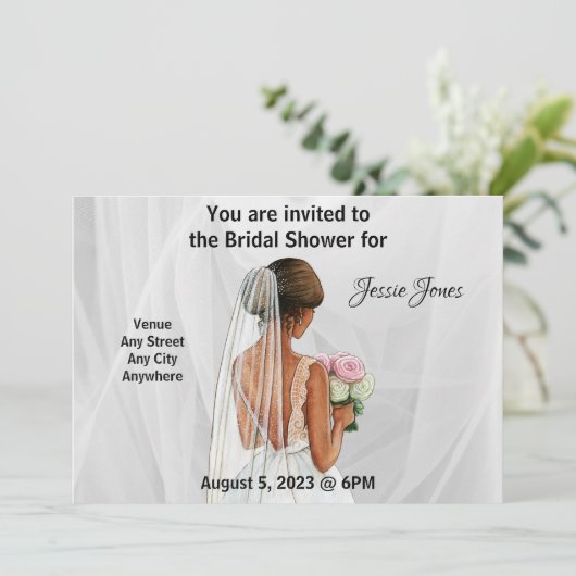 ブライダルシャワーの招待状。編集可能な文字とイメージ 招待状 (スタンド正面)