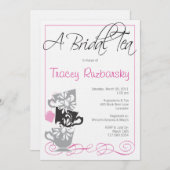 ブライダルシャワーの招待-お茶 招待状 (正面/裏面)