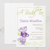ブライダルシャワーの招待-お茶 招待状 (正面/裏面)