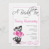 ブライダルシャワーの招待-お茶 招待状 (正面/裏面)