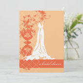 ブライダルシャワーの招待|オレンジ 招待状 (スタンド正面)