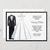 ブライダルシャワーの招待-トゥックス結婚&ズドレス 招待状 (正面/裏面)