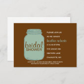 ブライダルシャワーの招待-メーソンジャー-茶色 招待状 (正面/裏面)