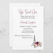 ブライダルシャワーの招待、彼女はウィYesと述べた 招待状 (正面/裏面)