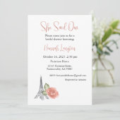 ブライダルシャワーの招待、彼女はウィYesと述べた 招待状 (スタンド正面)