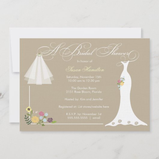 ブライダルシャワーの招待 招待状 (正面)