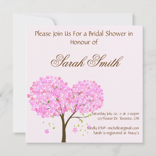 ブライダルシャワーの招待 招待状 (正面)