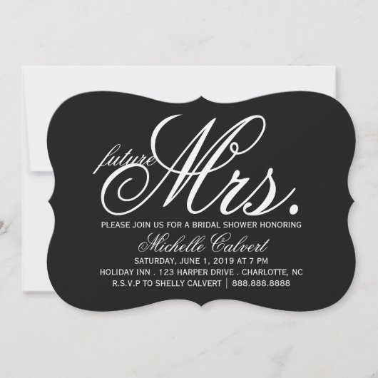 ブライダルシャワーの招待|未来のミセス3 招待状 (正面)