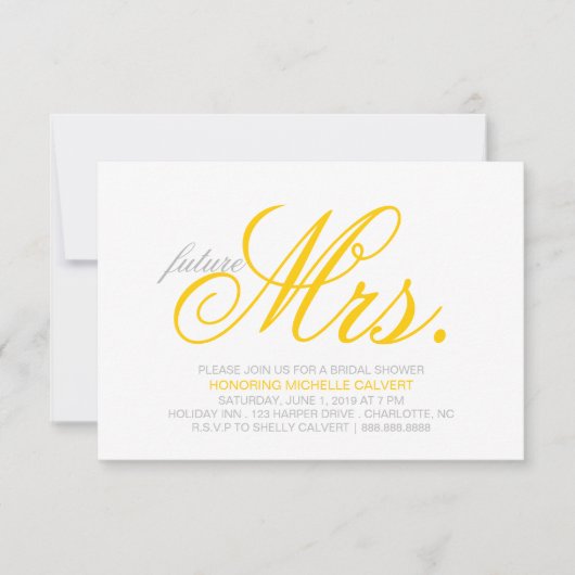 ブライダルシャワーの招待|未来のミセス 招待状 (正面)