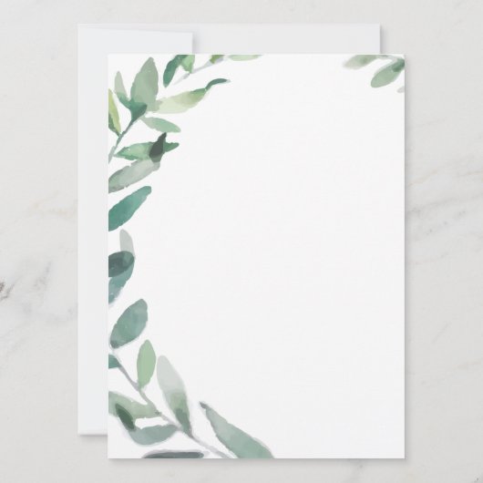 ブライダルシャワーの招待-緑の草木の結婚式 招待状 (裏面)
