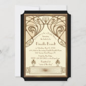 ブライダルシャワーの招待、Gatsbyの素晴らしいアイボリー・ブラック 招待状 (正面)