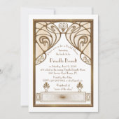 ブライダルシャワーの招待、Gatsbyの素晴らしいホワイトゴールド 招待状 (正面)