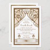 ブライダルシャワーの招待、Gatsbyの素晴らしいホワイトゴールド 招待状 (正面/裏面)