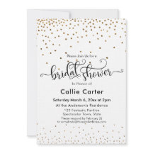 ブライダルシャワーの文字デザイン ゴールドの紙吹雪