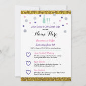 ブライダルシャワーの旅程のシャンペンの招待状 招待状 (正面)