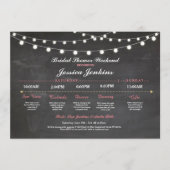 ブライダルシャワーの旅程のチョークのピンクのバチェロレッテ プログラム (正面)