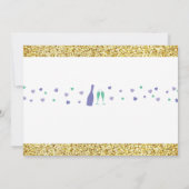 ブライダルシャワーの旅程のハートの紫色の金ゴールドの招待 招待状 (裏面)