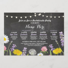 ブライダルシャワーの旅程のバチェロレッテの野生花 招待状