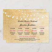 ブライダルシャワーの旅程の素朴なピンクのバチェロレッテ 招待状 (正面/裏面)