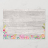 ブライダルシャワーの旅程の素朴な夕食のバチェロレッテ プログラム (裏面)