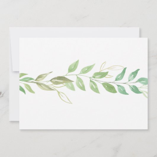 ブライダルシャワーの旅程の結婚式の群葉の葉 招待状 (裏面)