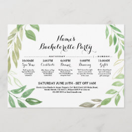 ブライダルシャワーの旅程の結婚式の群葉の葉 招待状