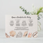 ブライダルシャワーの旅程は海のビーチ結婚式を殻から取り出します 招待状 (スタンド正面)