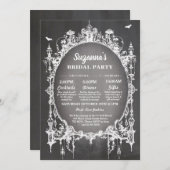 ブライダルシャワーの旅程バチェロレッテゴシック様式の枠 招待状 (正面/裏面)