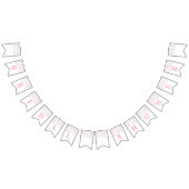 ブライダルシャワーの旗のピンクの銀の紙吹雪 バンティングフラッグ (全)