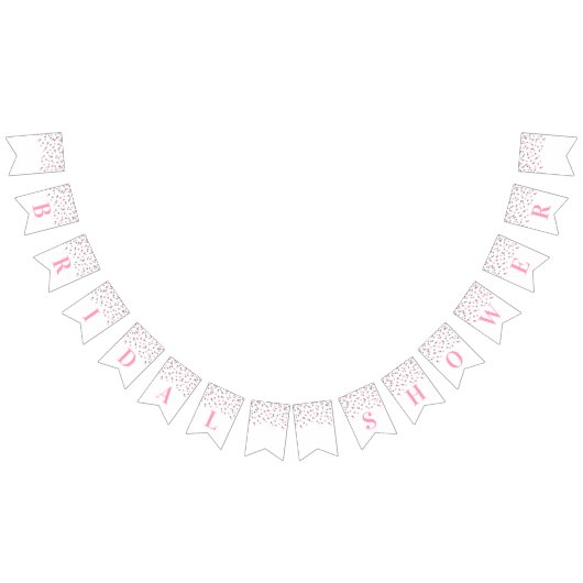 ブライダルシャワーの旗のピンクの銀の紙吹雪 バンティングフラッグ (全)