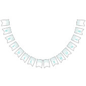 ブライダルシャワーの旗の青い銀製の紙吹雪 バンティングフラッグ (全)