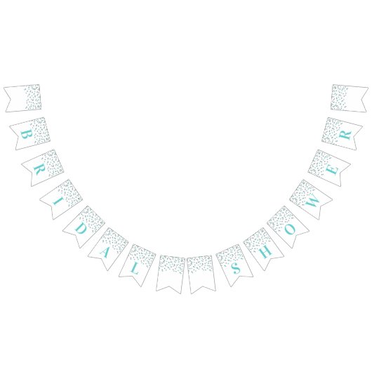 ブライダルシャワーの旗の青い銀製の紙吹雪 バンティングフラッグ (全)