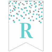 ブライダルシャワーの旗の青い銀製の紙吹雪 バンティングフラッグ (第3の旗)