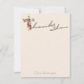 ブライダルシャワーの春の花のサンキューカード ノートカード (正面)