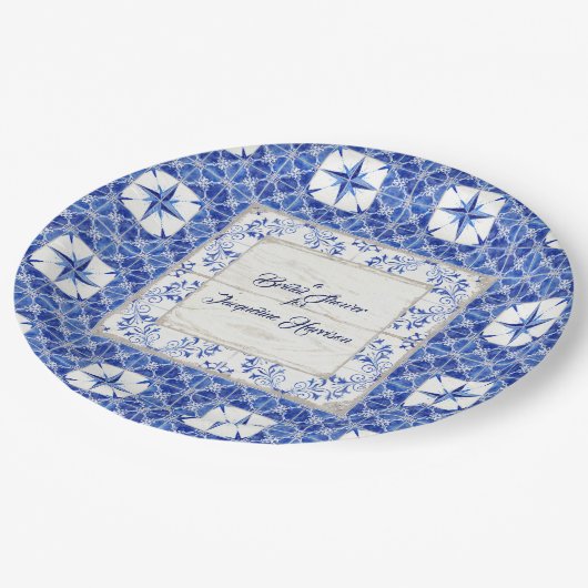 ブライダルシャワーの欧州諸国の素朴な農家 ペーパープレート (アングル)