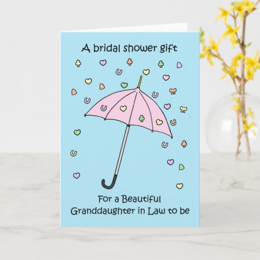 ブライダルシャワーの法の孫娘への贈り物 カード (黄色い花)