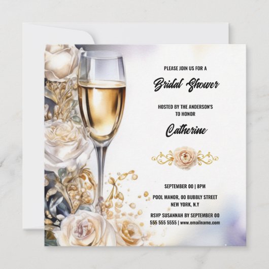 ブライダルシャワーの泡状の白バラの水色エレガント シーズンカード (正面)